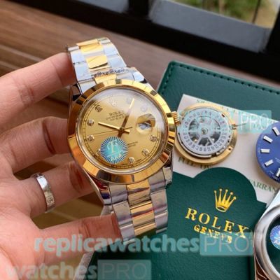 New Upgraded Rolex Datejust 41mm Gold 2-Tone Replica Watch -Yellow Dial